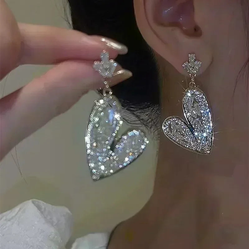 Nuevos pendientes cuadrados de circonita de cristal marró...