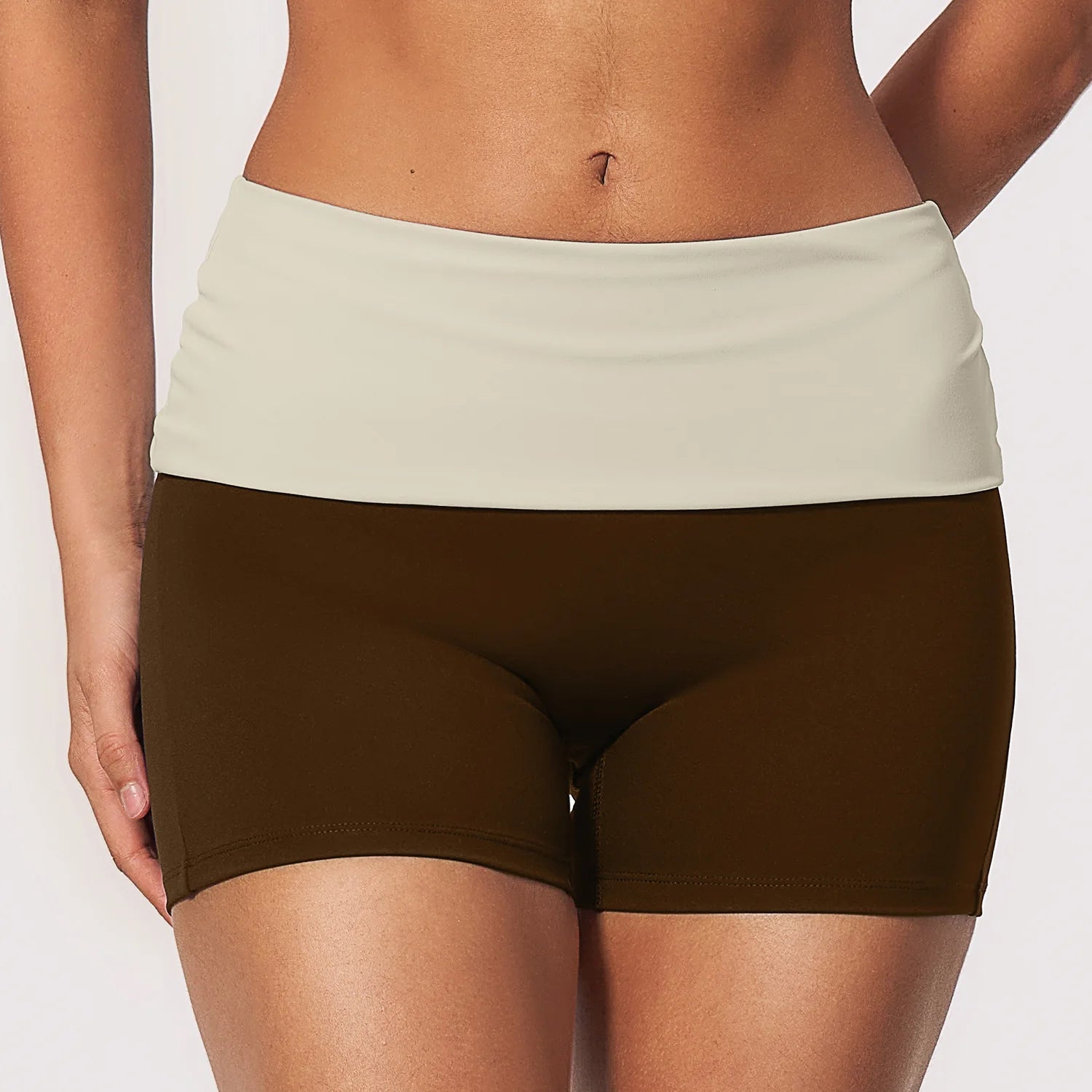 Shorts de Yoga para Mujer con Cintura Plegable, Efecto Le...