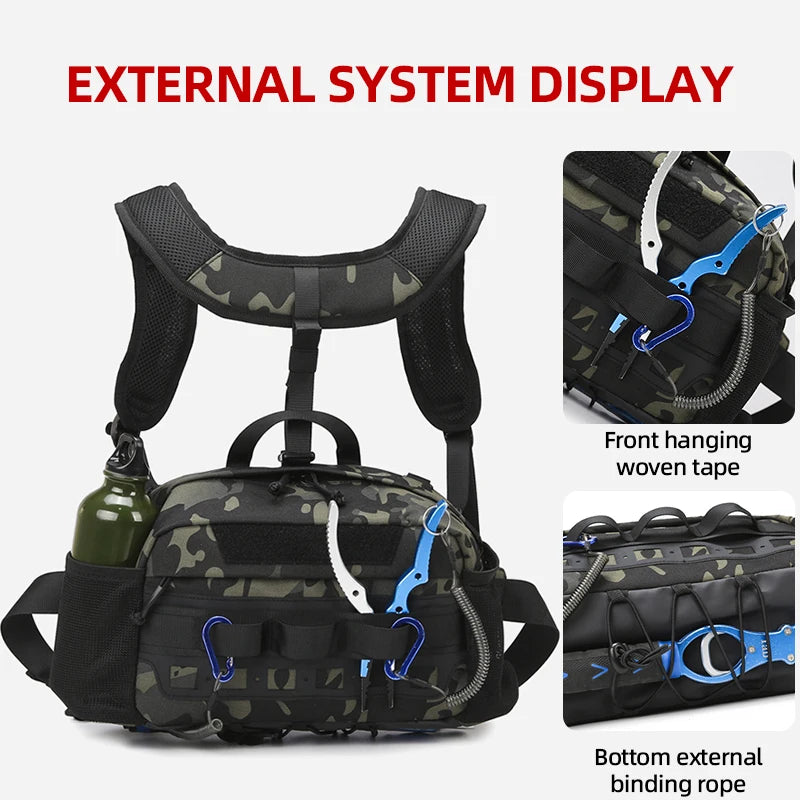 Chaleco de senderismo para hombre, mochila, bolsa de pech...