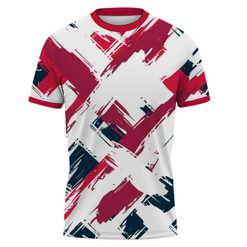 Camiseta 3D Rayas Bloqueadas: Estilo Verano Unisex Deportivo