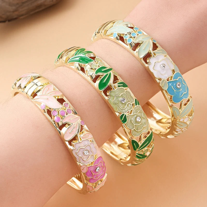 Pulseras de esmalte con flores de rosa Jardme para mujer,...