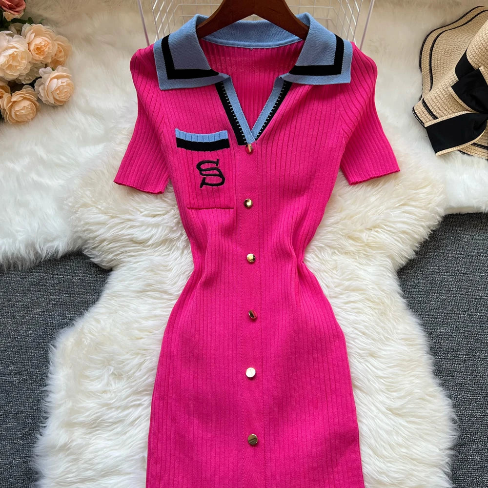 YuooMuoo marca moda verano vestido tejido mujeres 2025 nu...