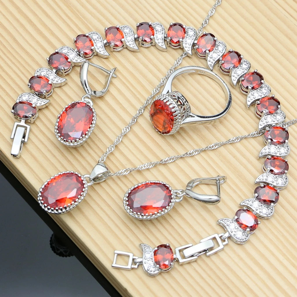 Conjunto de joyas de plata 925 Natural para mujer, pendie...