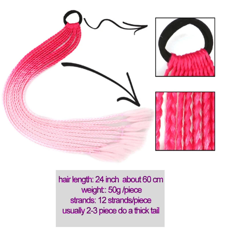 Extensiones de Cabello Sintético Multicolor Arcoíris, Tre...