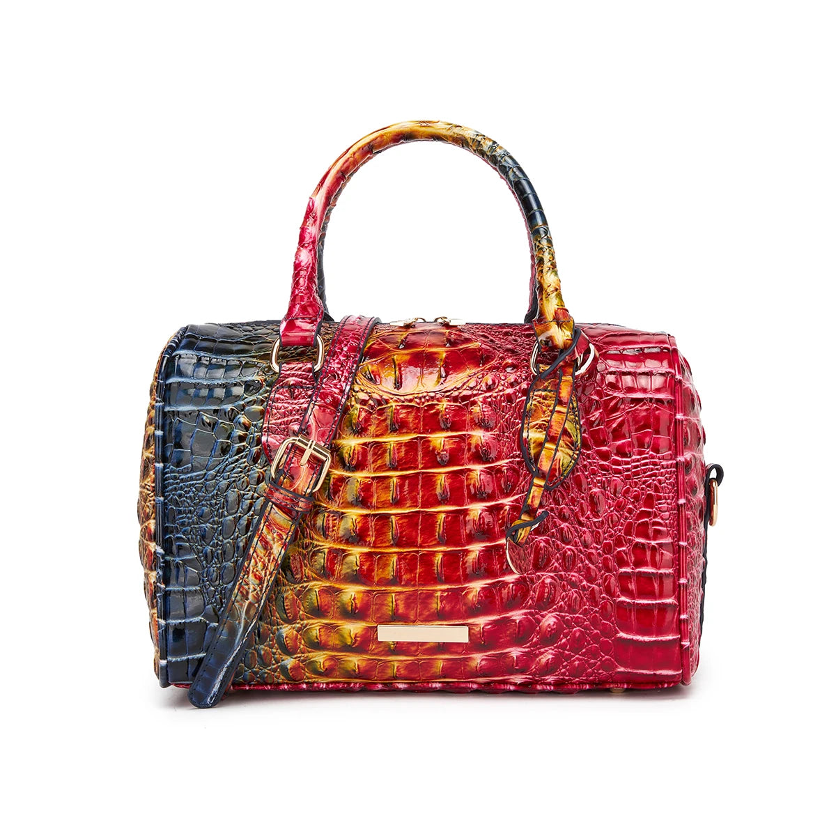 Bolso de lona con relieve degradado y asa superior, con c...