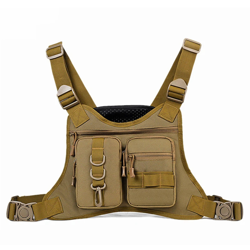 Chaleco táctico Molle frontal para el pecho, bolsa para d...