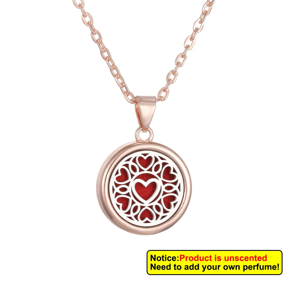 Nueva flor árbol de la vida aromaterapia difusor collar A...