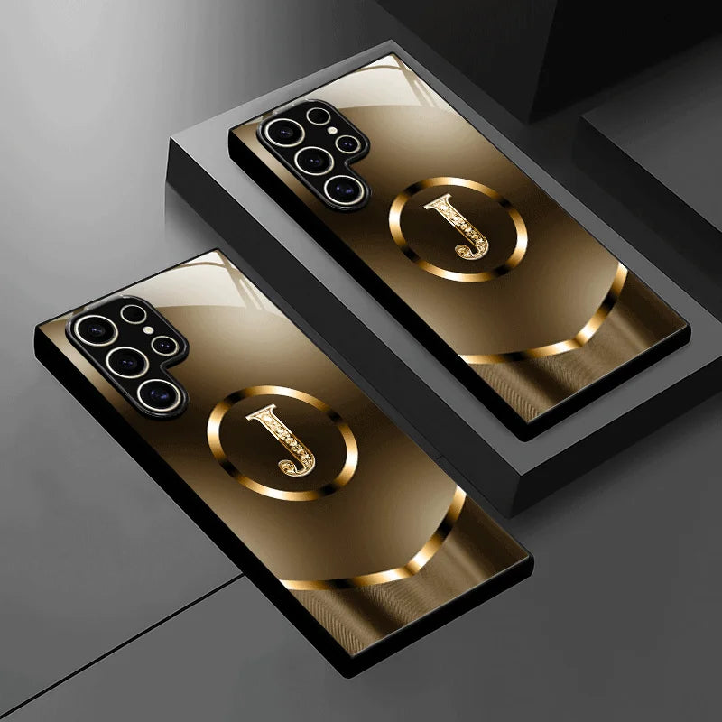 Tempered glass phone case with decorative pattern, designed for durability and style by Corporación Turística.