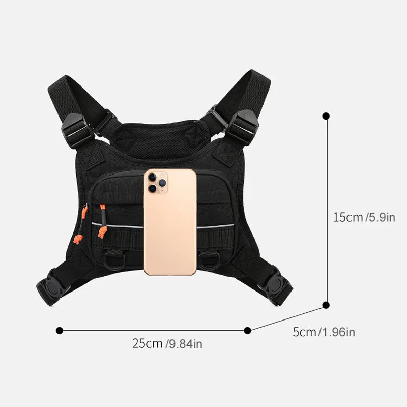 Bolsa de pecho táctica para hombre, chaleco frontal para ...