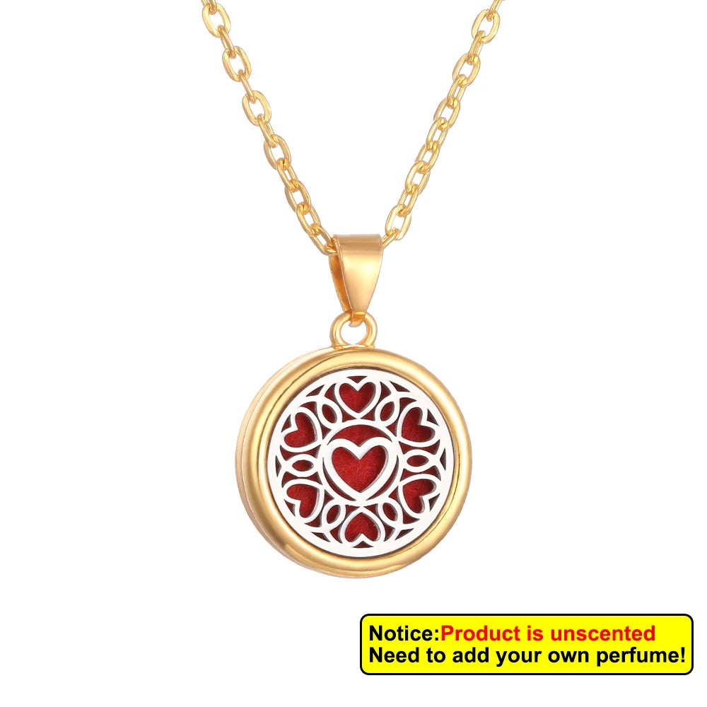 Nueva flor árbol de la vida aromaterapia difusor collar A...