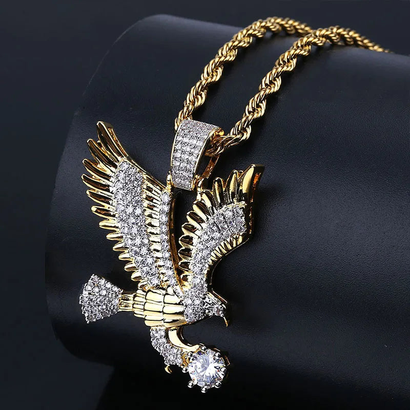 Collar con colgante de Animal de águila voladora de circó...