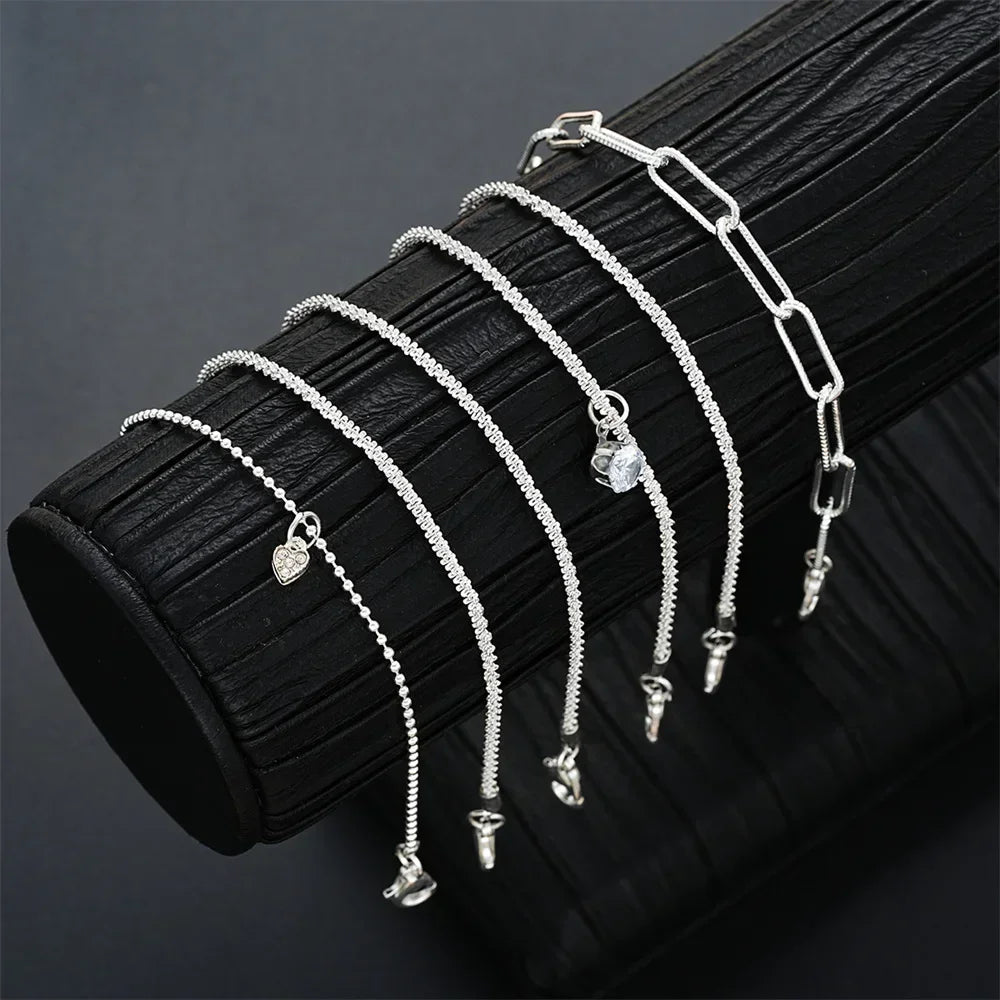 6 uds. Pulseras de diamantes de imitación de Plata de Ley...