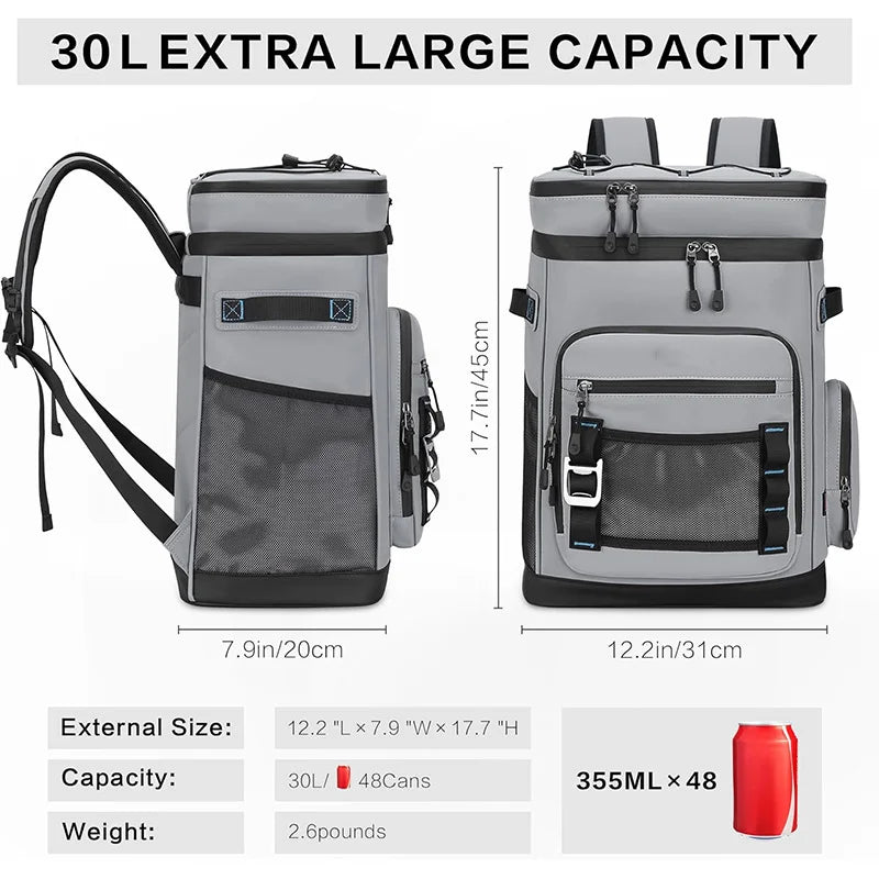 Mochila enfriadora con aislamiento impermeable de 30L par...