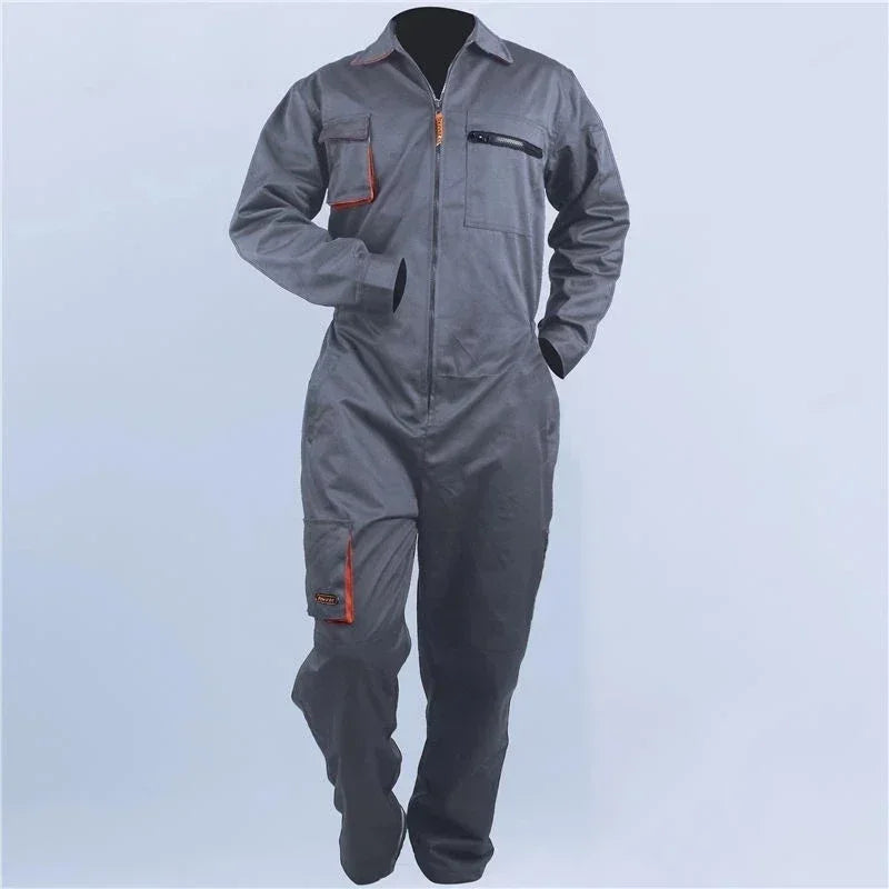 Nuevo uniforme de trabajo para hombres y mujeres, mono corporativo de la marca Corporación Turística, en color azul con bolsillos.