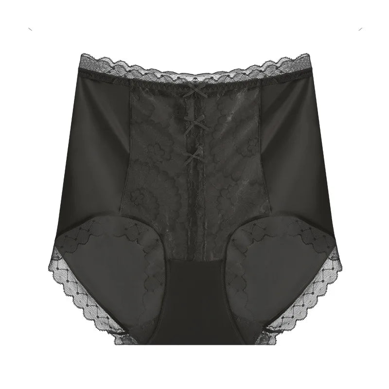 High-waisted lace women's panties from Corporación Turística, featuring elastic material and feminine design.