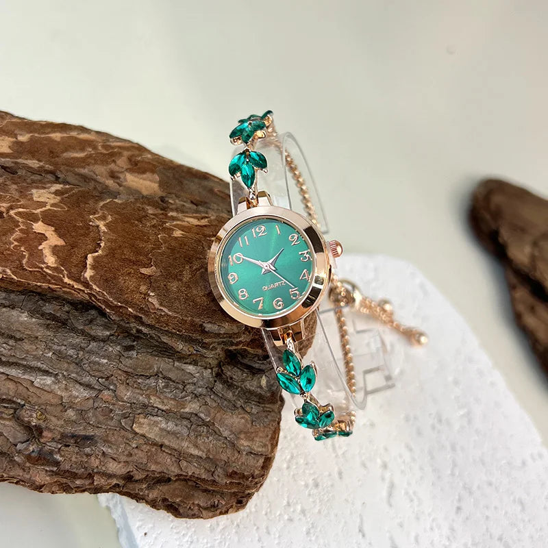 Elegante Reloj Pulsera Ajustable con Cordón de Cristal Mo...