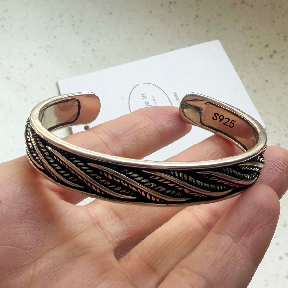 Pulsera Retro de plata de ley 925 100% sólida para mujer,...