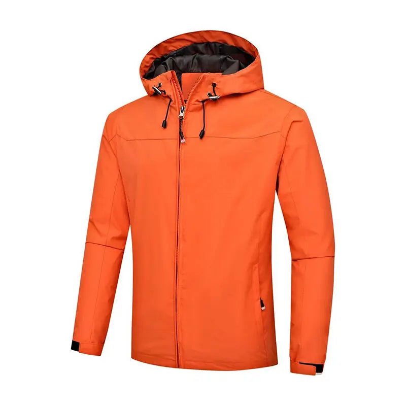 Lightweight waterproof cardigan for spring and fall by Corporación Turística, shown in a neutral color with a zipper closure.
