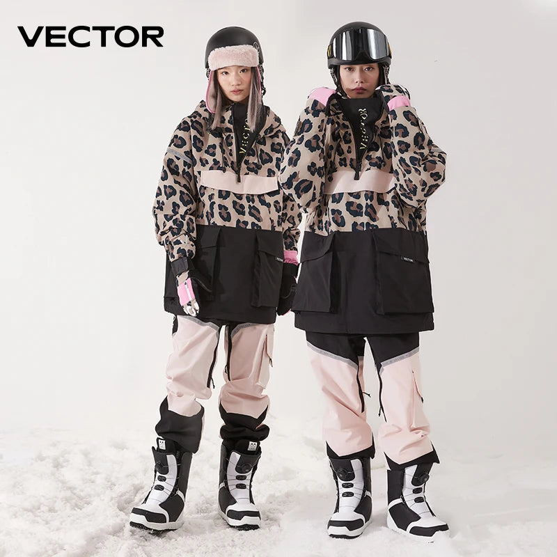 VECTOR-ropa de esquí para mujer y hombre, suéter con capu...