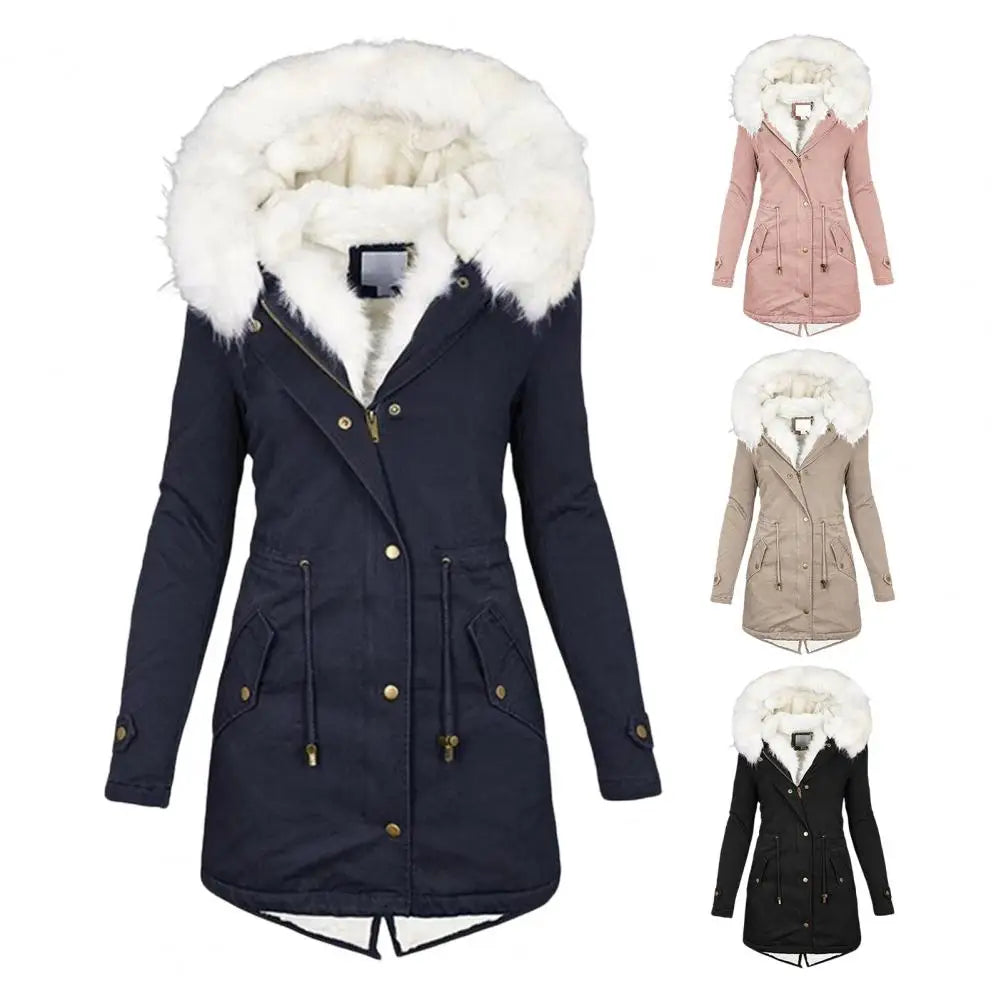 Abrigo grueso de algodón para mujer, chaqueta de lana con...