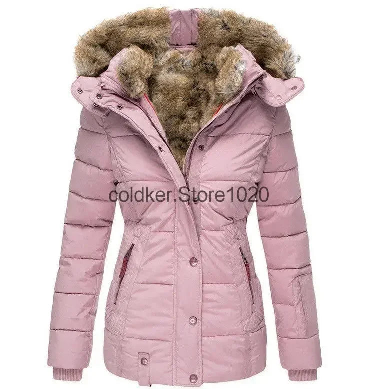 Chaqueta Acolchada de Algodón para Mujer 2026, Parkas Gru...