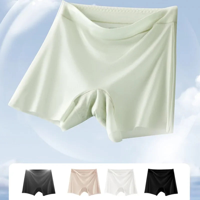 Set of four women's cold silk panties from Corporación Turística, ultrafine, soft, and smooth fabric in a stylish design.
