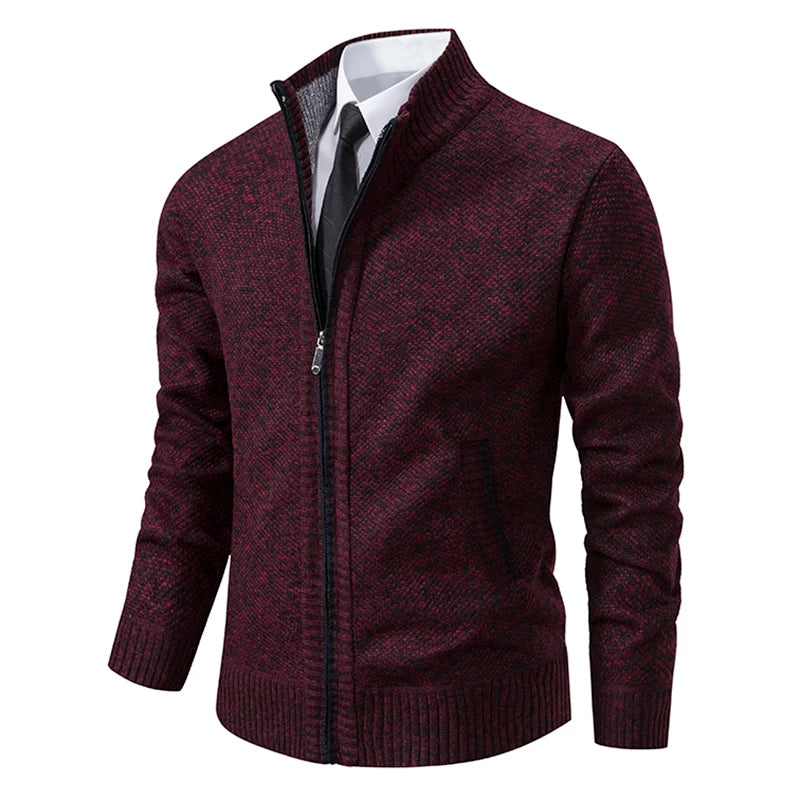 Abrigo Polar Hombre Cuello Alto Cremallera Casual Invierno Cálido - Corporación Turística