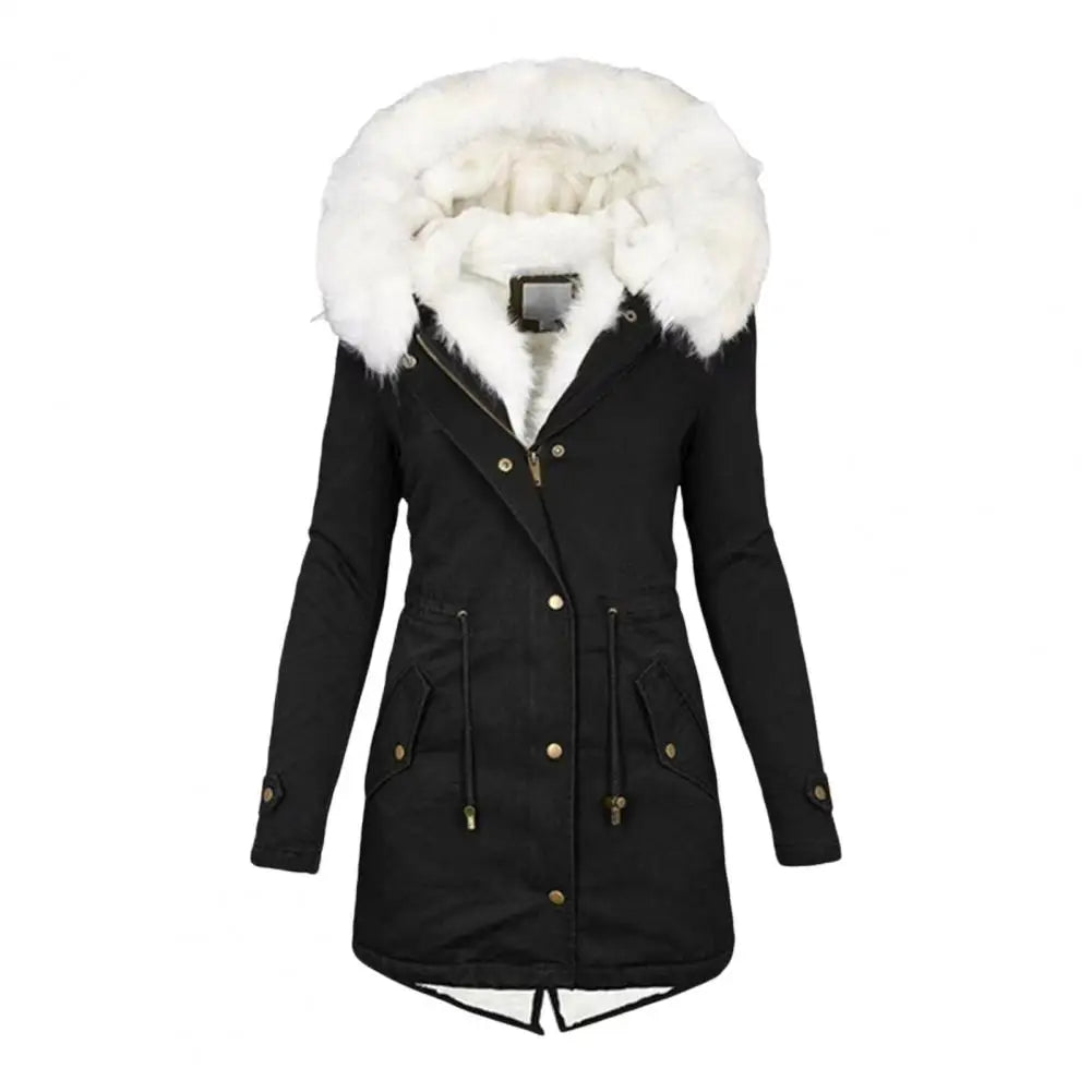 Abrigo grueso de algodón para mujer, chaqueta de lana con...