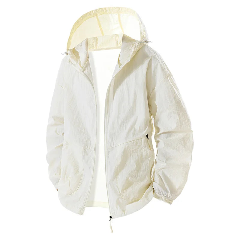 Men's summer hiking jacket with UPF 50+ from Corporación Turística, lightweight and breathable for outdoor adventures.
