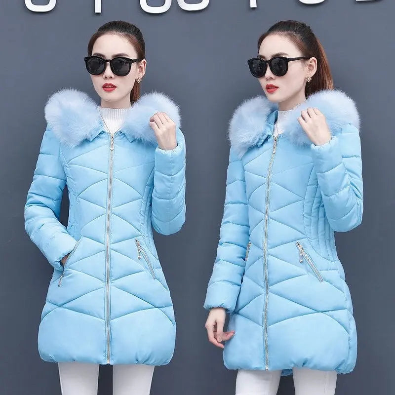 Chaqueta de algodón larga y delgada de moda coreana, Park...