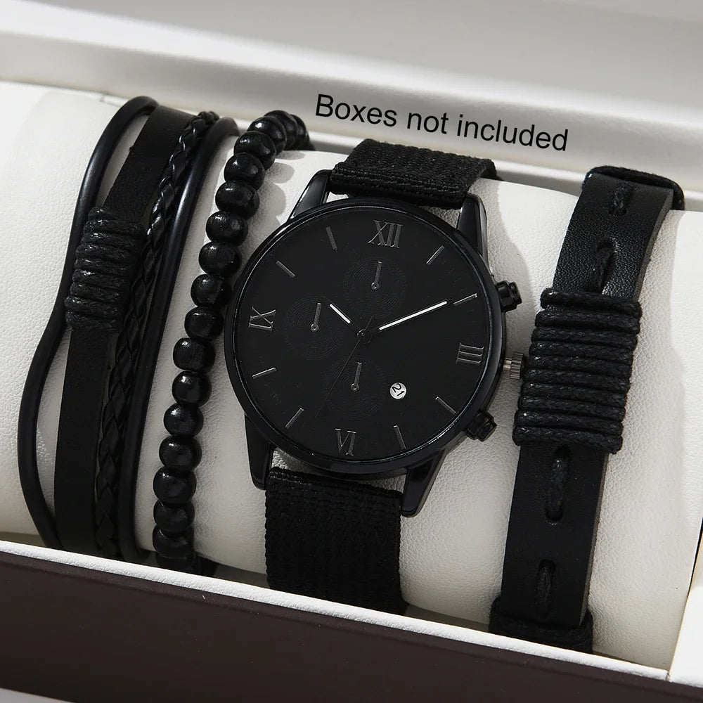 Nuevo reloj para hombre, conjunto de pulsera de lujo, var...