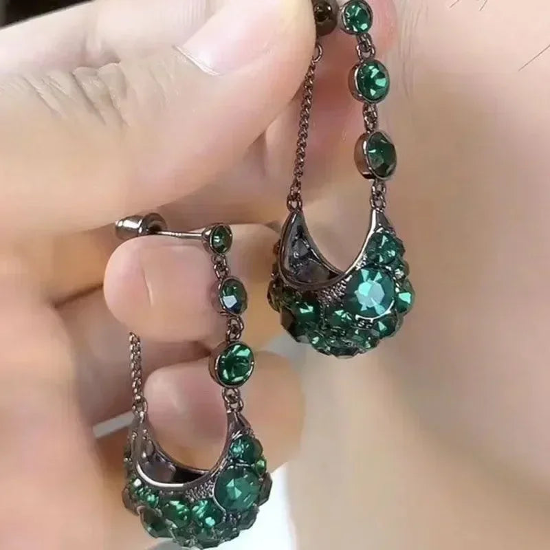 Nuevos exquisitos pendientes colgantes de cristal de circ...