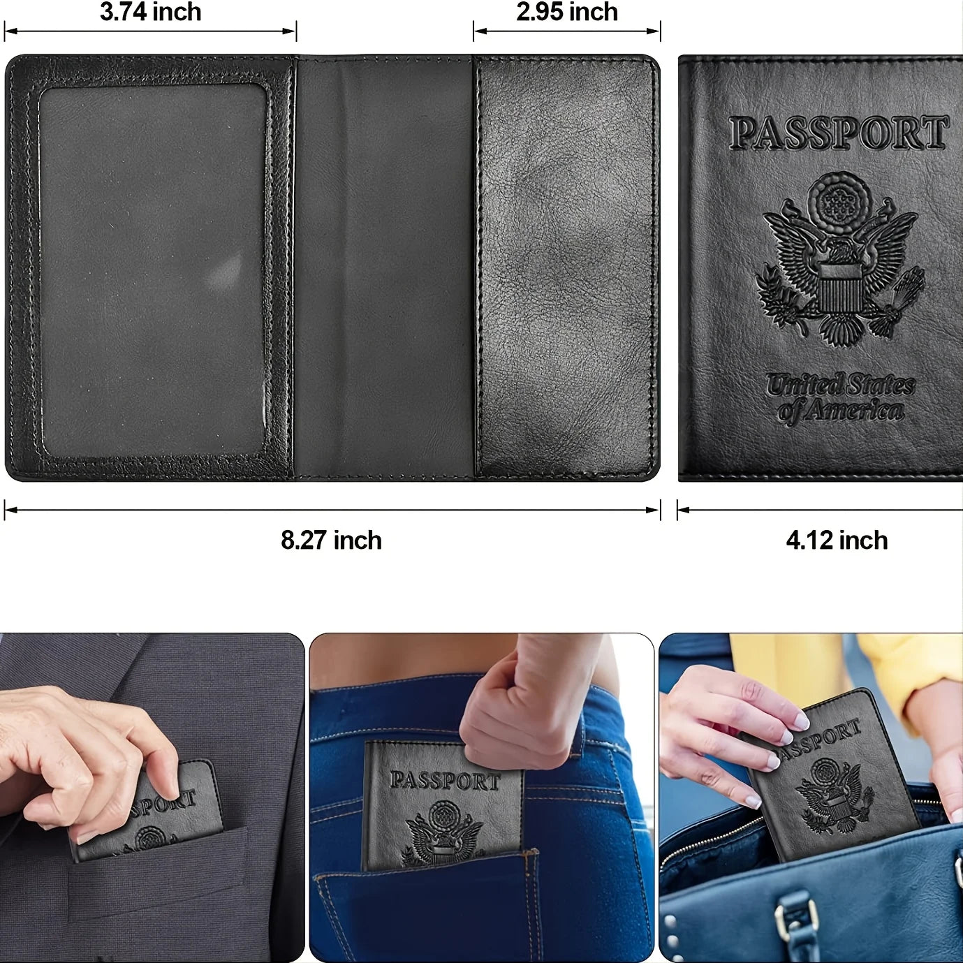 Funda Pasaporte Cuero RFID AEROCANDY - Viaje Seguro y Organizado