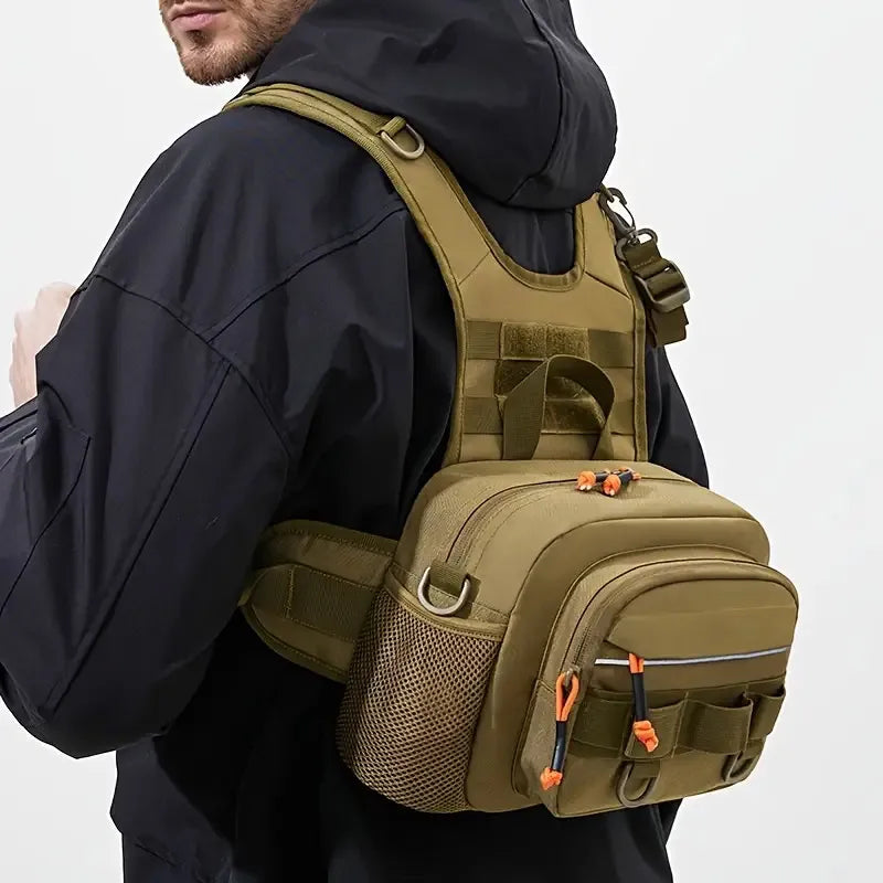 Señuelo de pesca, chaleco frontal para el pecho, mochila ...