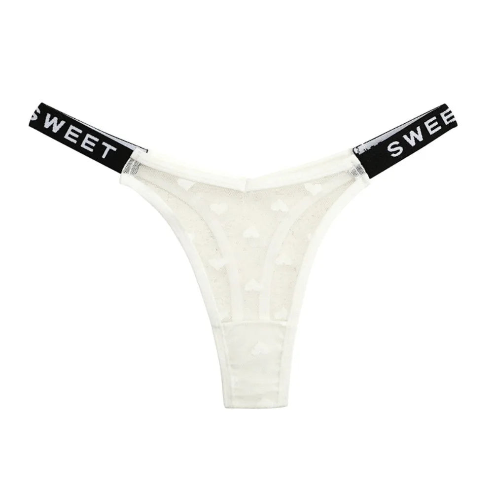 Cotton heart mesh thong by Corporación Turística, seamless design, comfortable women's underwear in soft fabric.
