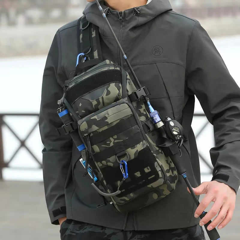 Bolsa de pecho de pesca para hombre, mochila táctica, riñ...