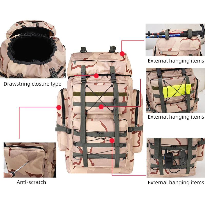 Mochila táctica para acampar y escalar, mochila grande de...