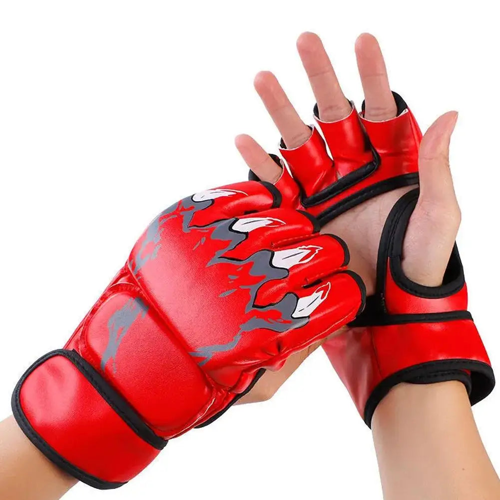 Guantes Kick Boxing MMA Muay Thai Cuero PU Negro Entrenamiento - Corporación Turística