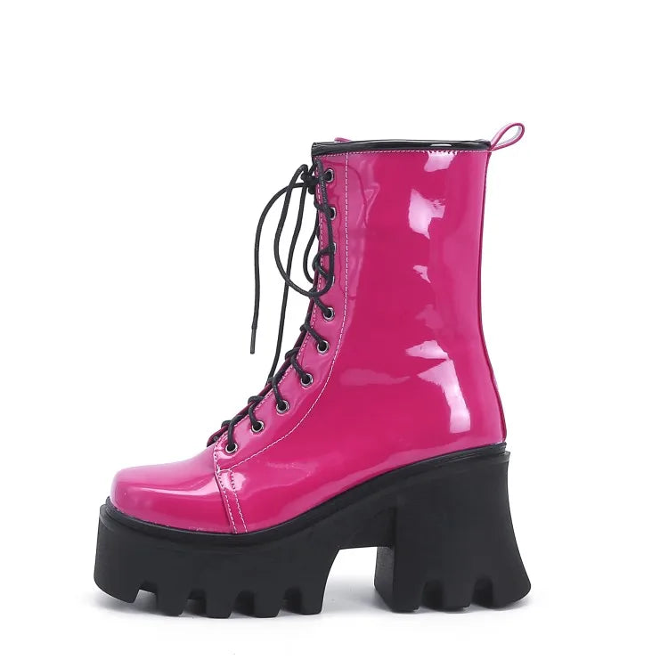 LeShion of Chanmeb, botas góticas Punk para mujer, botas ...