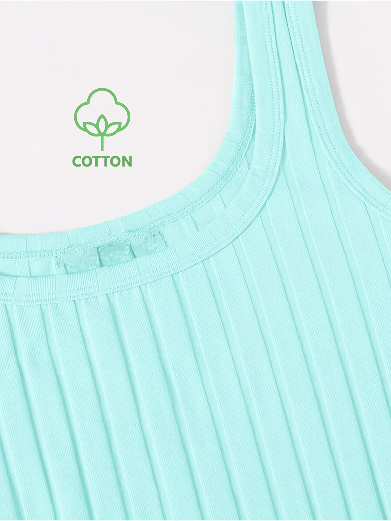 3 Vestidos Ajustados de Color Sólido con Textura Acanalad...