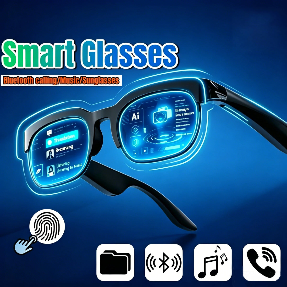 Gafas Inteligentes 2026 con Traducción IA, Bluetooth, Gra...
