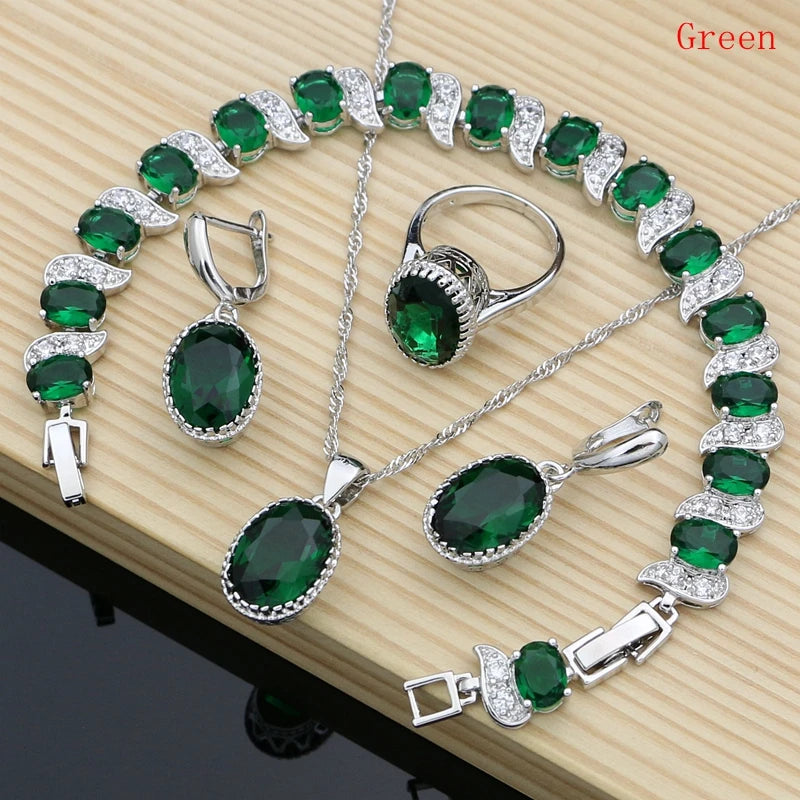 Conjunto de joyas de plata 925 Natural para mujer, pendie...