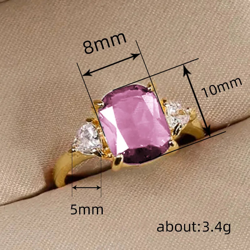 Anillo De oro De 14K con zafiro Natural para mujeres y ho...