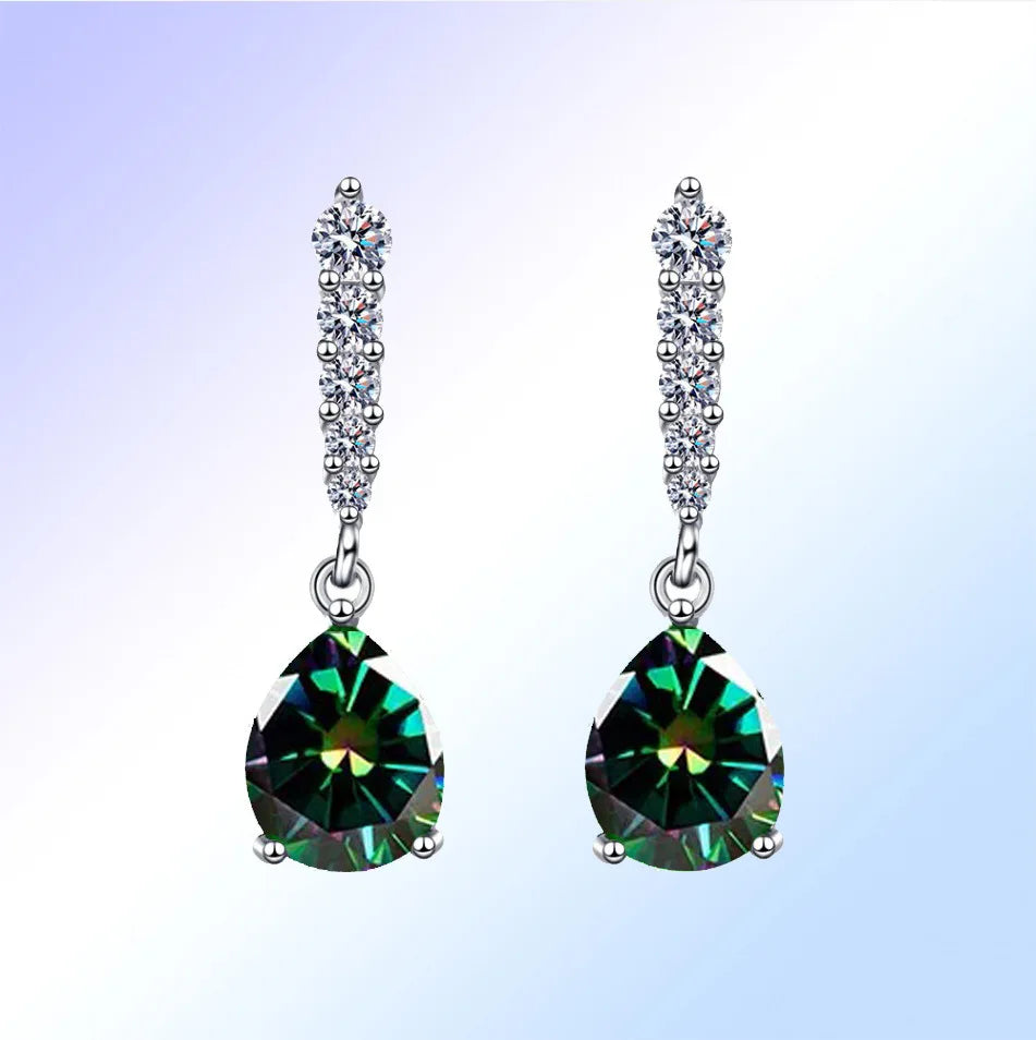 Pendientes elegantes de Plata de Ley 925 con circonita AA...