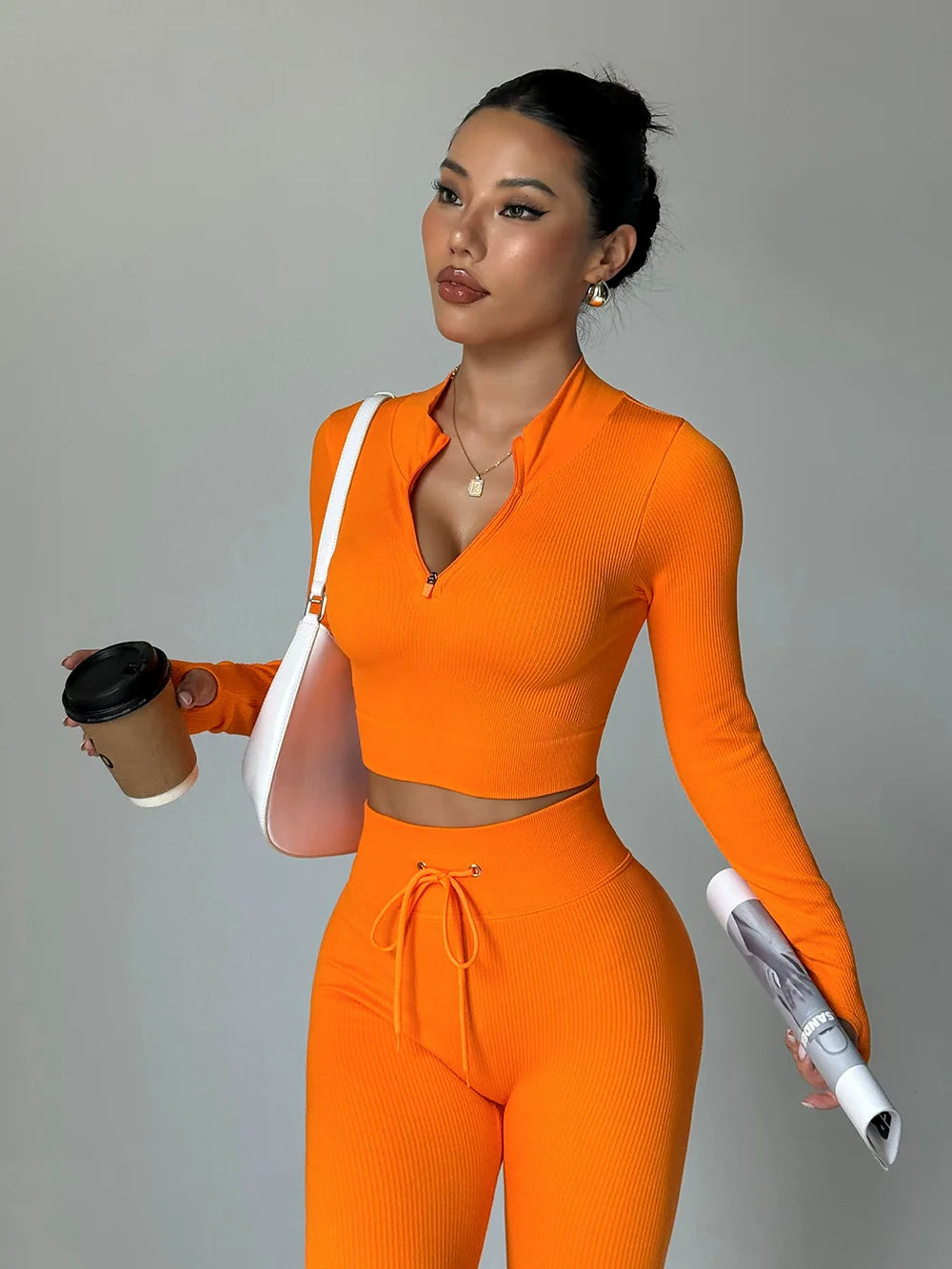 Traje de Yoga de dos piezas a la moda, ropa deportiva de ...