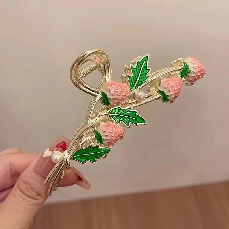 Pinza de Pelo Gótica con Forma de Araña para Mujer, de Metal Calado con Imitación de Perla, Tipo Tiburón, con Dijes, Accesorios de Pelo Modernos M
