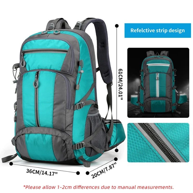 Mochila de nailon de 50L, bolsa para acampar, deporte al ...