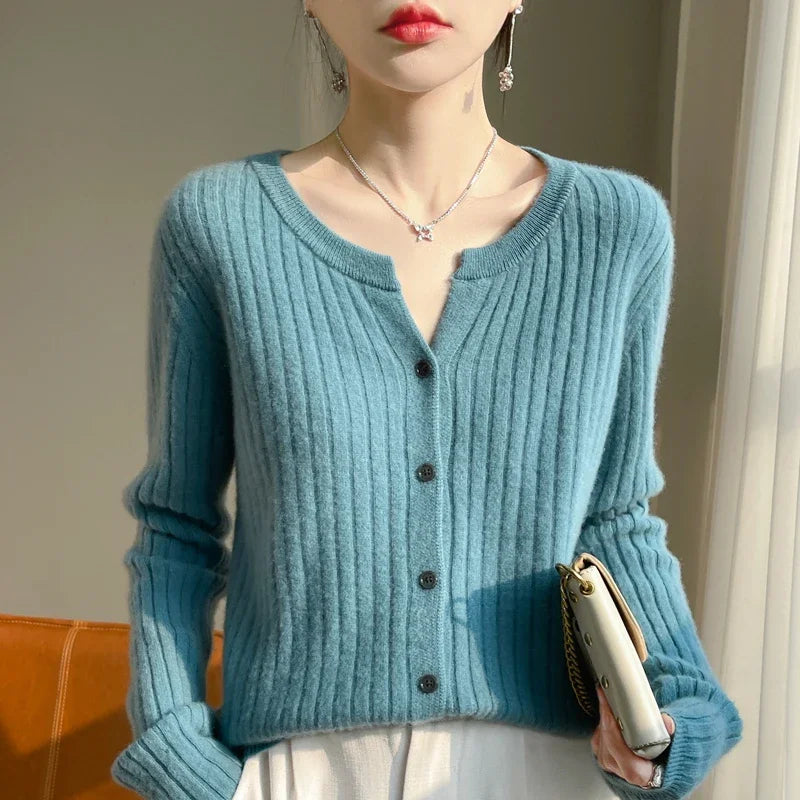 Cárdigan de Punto Suave para Mujer - Estilo Coreano Cálido