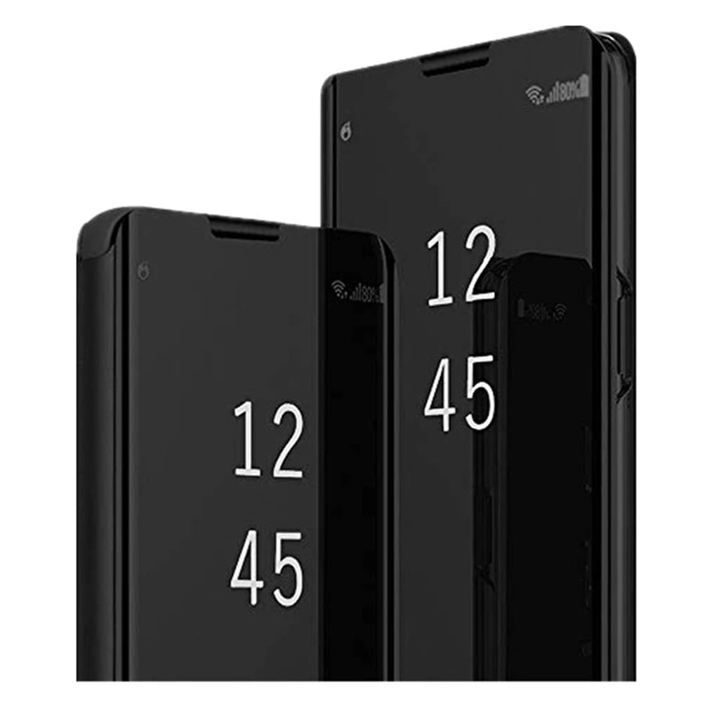 Luxury smart protective case with mirror for Samsung smartphones, featuring sleek design and durable material from Corporación Turística.