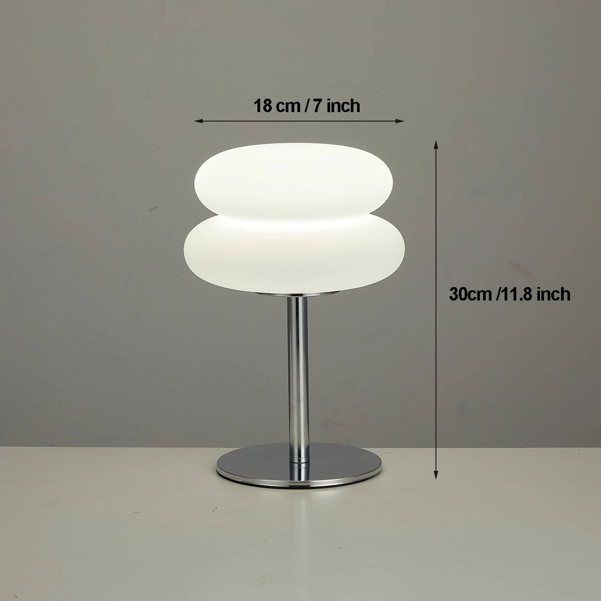 LED mushroom-shaped desk lamp with USB connection by Corporación Turística, shown with illuminated mushroom design on a desk.